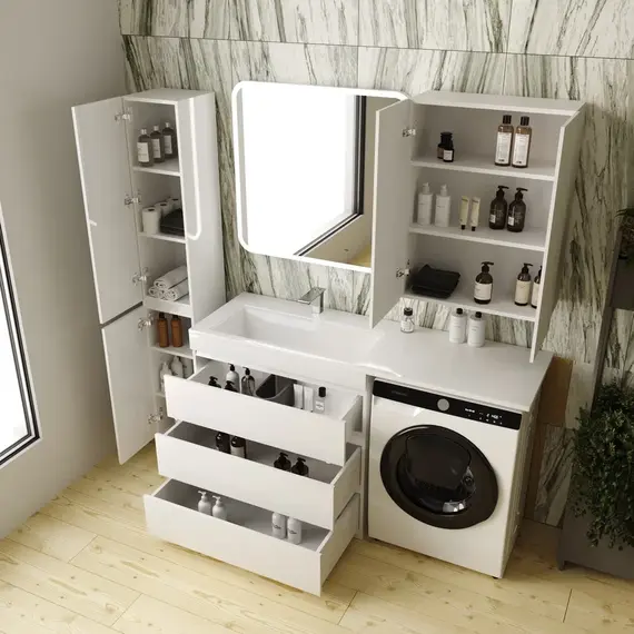 Тумба напольная 3 ящика с раковиной Style Line  Даллас  левая/правая