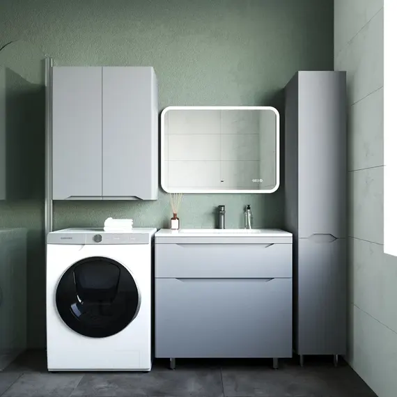 Тумба напольная с раковиной "Марелла " (2 ящ.) Люкс антискрейтч серый, PLUS