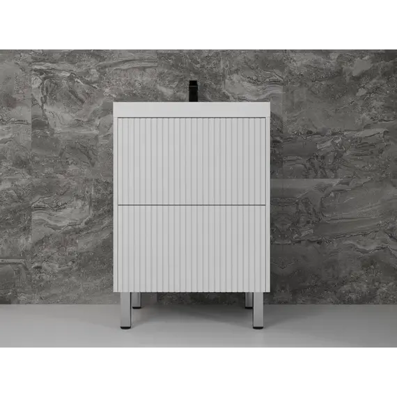 Тумба напольная "Стокгольм 80" с раковиной Classic , (2 ящ.) белый рифленый софт, PUSH