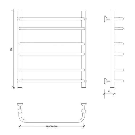 Полотенцесушитель Secado Мерида 2 водяной, хром