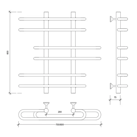 Полотенцесушитель Secado Венеция 6  водяной, хром