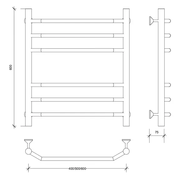 Полотенцесушитель Secado Агата 3 , водяной, хром