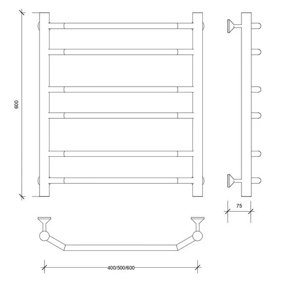 Полотенцесушитель Secado Агата 2 , водяной, хром