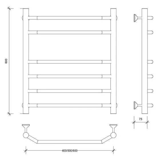 Полотенцесушитель Secado Агата 5 водяной, хром