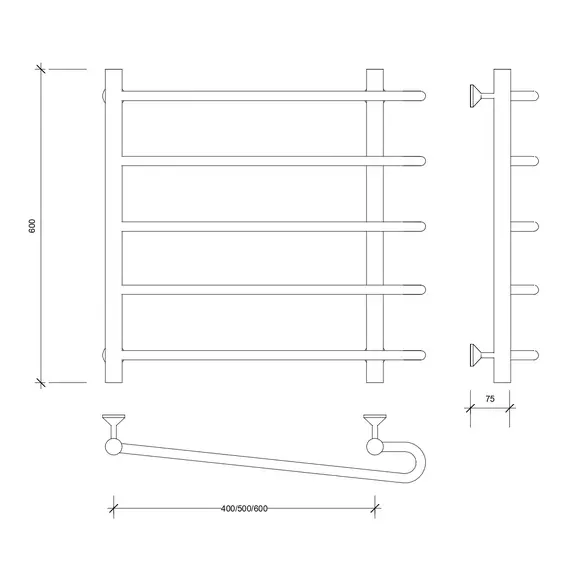 Полотенцесушитель Secado Венеция 2 водяной, хром