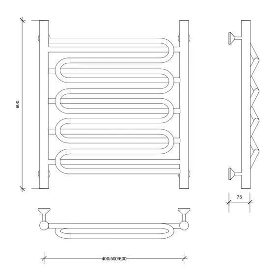 Полотенцесушитель Secado Валенсия 3  водяной, хром