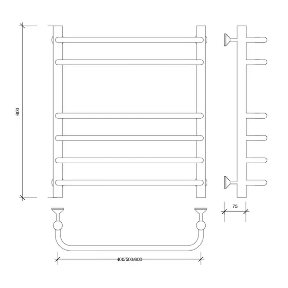 Полотенцесушитель Secado Мерида 5 водяной, хром