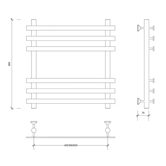 Полотенцесушитель Secado Понтида +,  водяной, хром