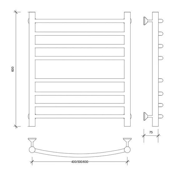 Полотенцесушитель Secado Милан 4  водяной, хром