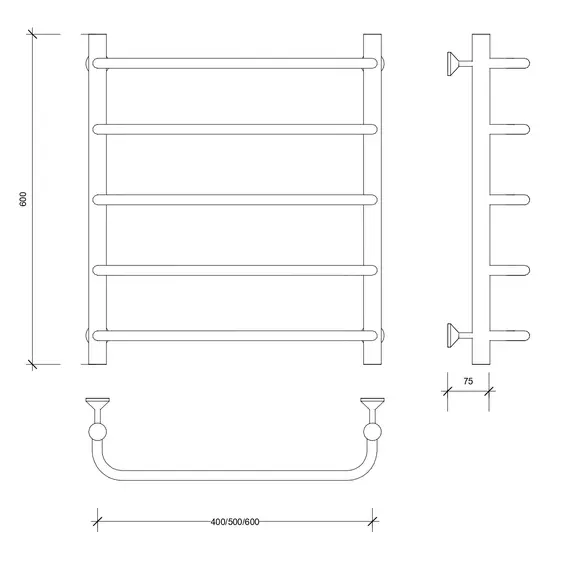 Полотенцесушитель Secado Мерида 1 водяной, хром