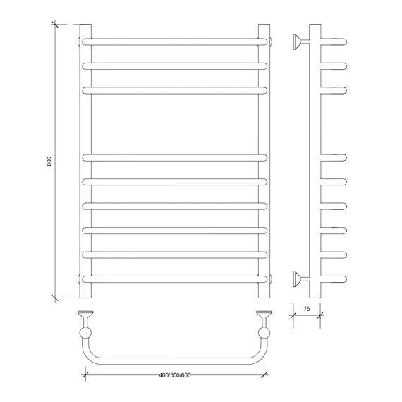 Полотенцесушитель Secado Мерида 5 водяной, хром