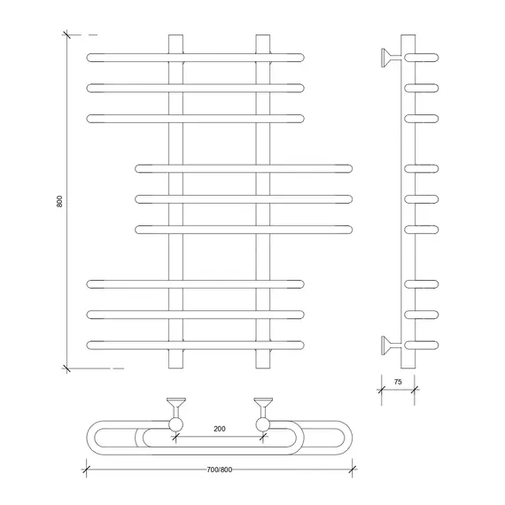 Полотенцесушитель Secado Венеция 6  водяной, хром