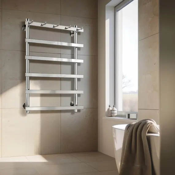 Полотенцесушитель Secado Понтида 1 К с крючками , водяной, хром