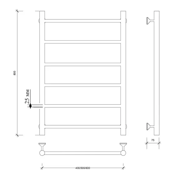 Полотенцесушитель Secado Триада 1+ ,водяной, хром