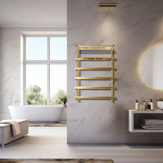 Полотенцесушитель Secado Понтида 1 КСП с крючками и полочкой , водяной, хром