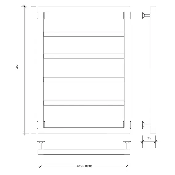 Полотенцесушитель Secado Парма 2 водяной, ЧЕРНЫЙ МАТОВЫЙ