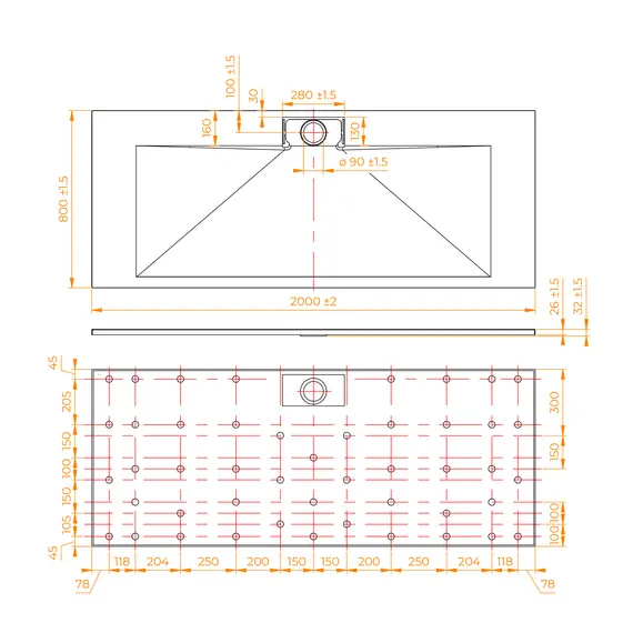 Душевой поддон прямоугольный RGW TKS-W Белый