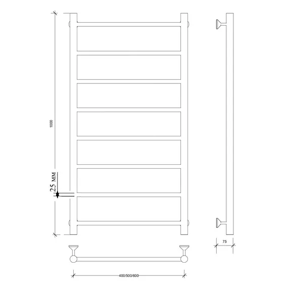 Полотенцесушитель Secado Триада 1+ ,водяной, хром