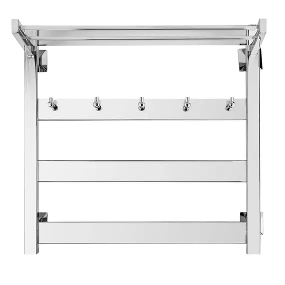 Полотенцесушитель Secado Комано 1 КСП, с крючками и полочкой, водяной, ЧЕРНЫЙ МАТОВЫЙ