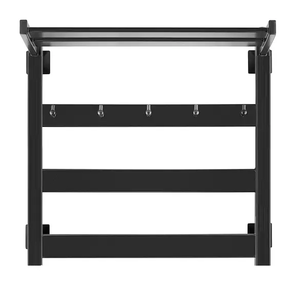 Полотенцесушитель Secado Комано 1 КСП, с крючками и полочкой, водяной, ЧЕРНЫЙ МАТОВЫЙ