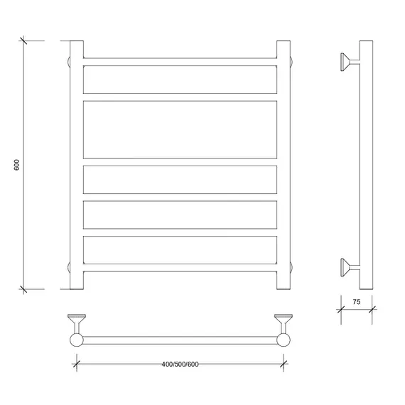 Полотенцесушитель Secado Триада 5 , водяной, хром