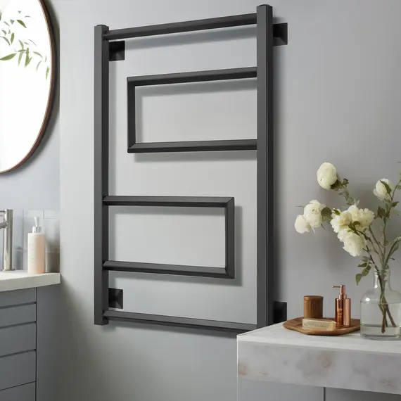 Полотенцесушитель Secado Рабби  водяной, ЧЕРНЫЙ МАТОВЫЙ