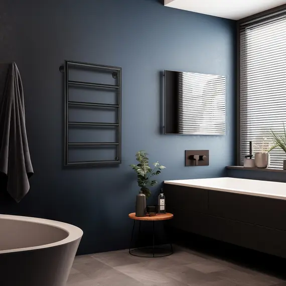 Полотенцесушитель Secado Парма 2 водяной, ЧЕРНЫЙ МАТОВЫЙ