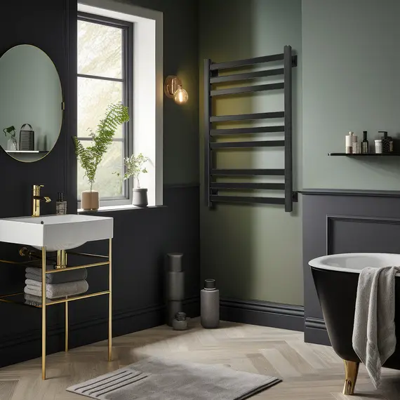 Полотенцесушитель Secado Корсико 3 водяной, ЧЕРНЫЙ МАТОВЫЙ