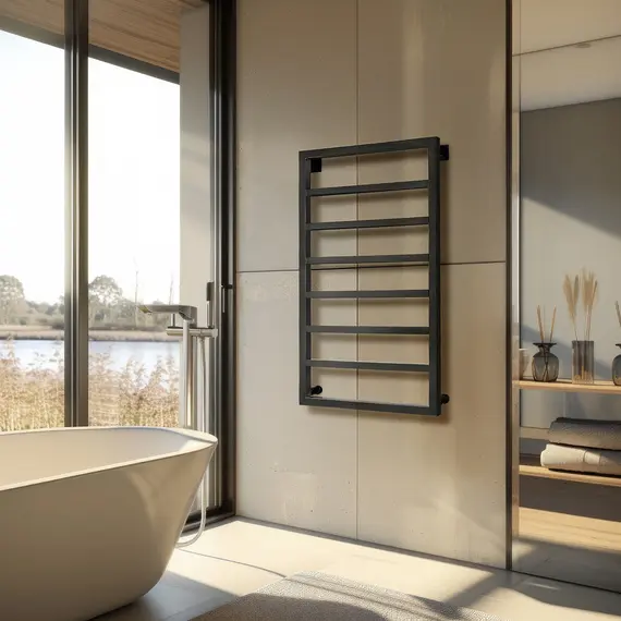 Полотенцесушитель Secado Парма  водяной, ЧЕРНЫЙ МАТОВЫЙ