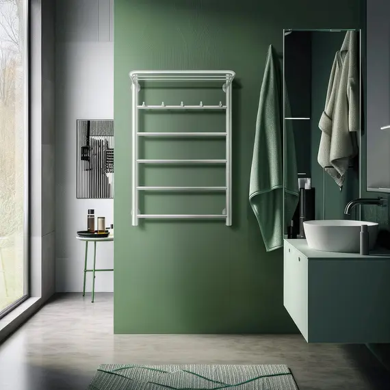 Полотенцесушитель Secado Триада 1 КСП , с крючками и полочкой, водяной, хром