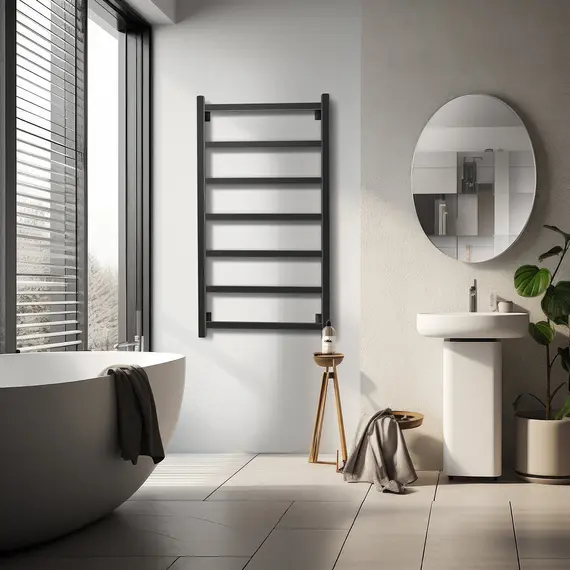 Полотенцесушитель Secado Корато 1 водяной, ЧЕРНЫЙ МАТОВЫЙ