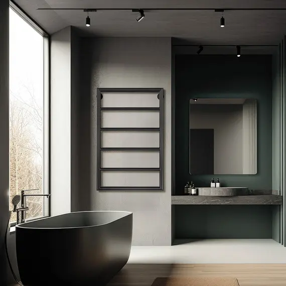 Полотенцесушитель Secado Парма 2 водяной, ЧЕРНЫЙ МАТОВЫЙ