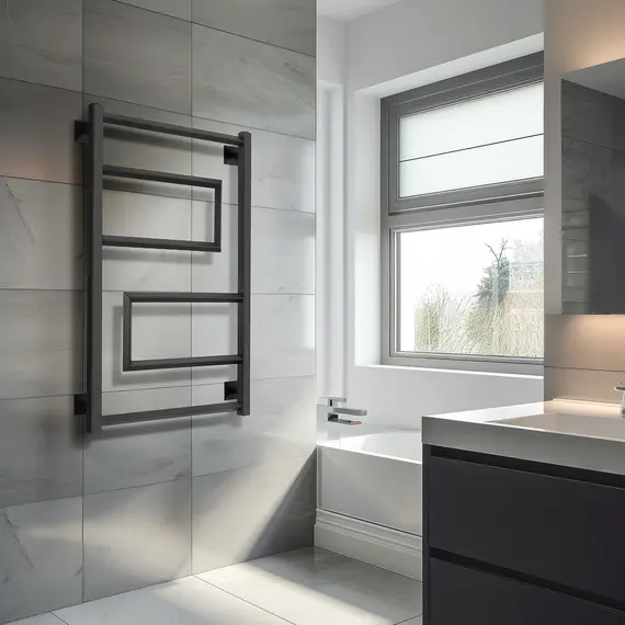 Полотенцесушитель Secado Рабби  водяной, ЧЕРНЫЙ МАТОВЫЙ