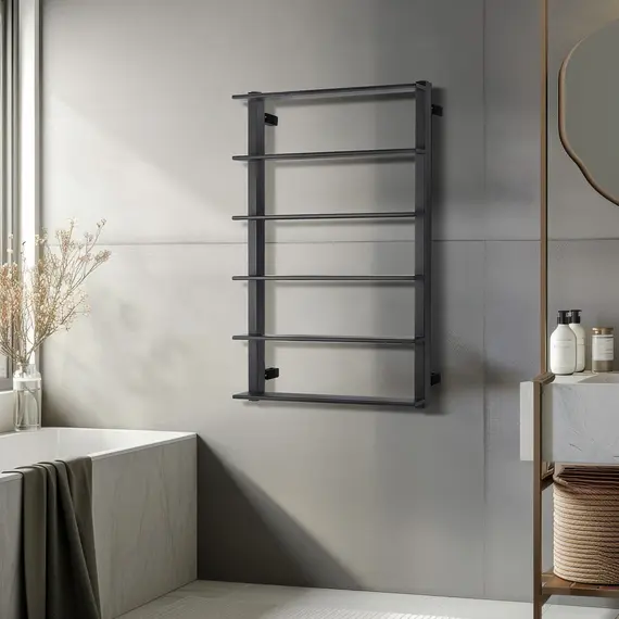 Полотенцесушитель Secado Лорето водяной, ЧЕРНЫЙ МАТОВЫЙ