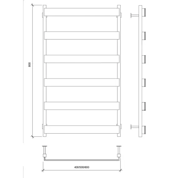 Полотенцесушитель Secado Кродо  водяной, ЧЕРНЫЙ МАТОВЫЙ