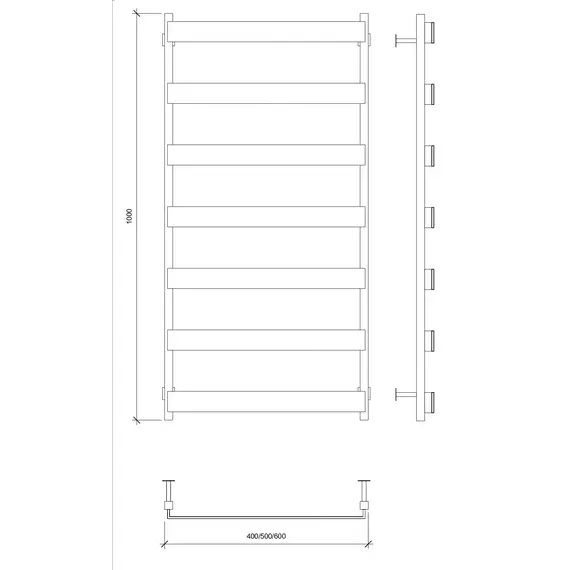 Полотенцесушитель Secado Кродо  водяной, ЧЕРНЫЙ МАТОВЫЙ