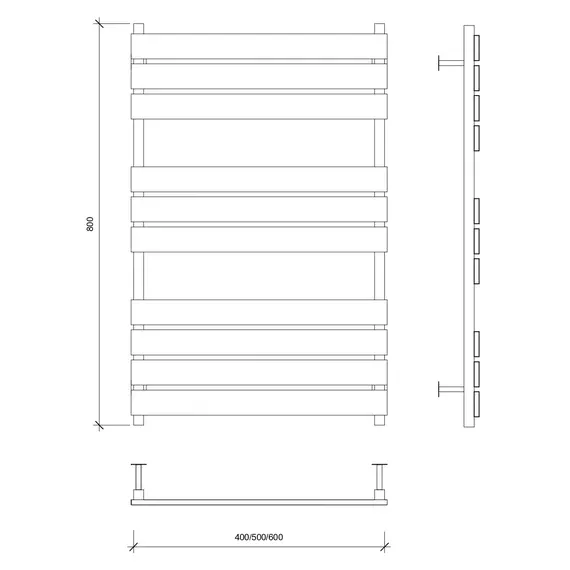 Полотенцесушитель Secado Мормано  водяной, ЧЕРНЫЙ МАТОВЫЙ