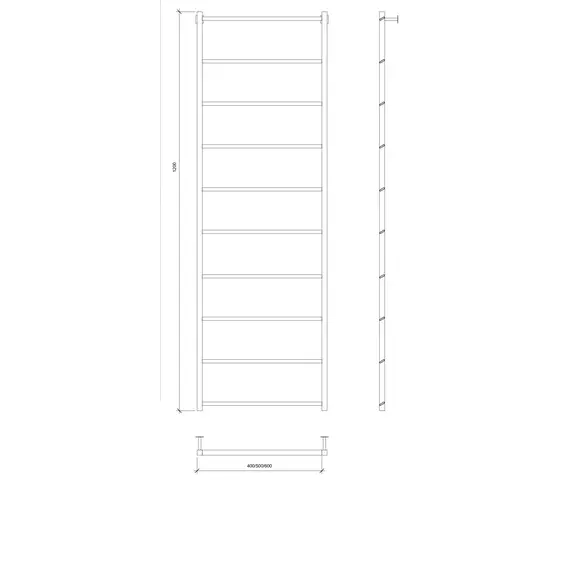 Полотенцесушитель Secado Корсико Grado водяной, ЧЕРНЫЙ МАТОВЫЙ