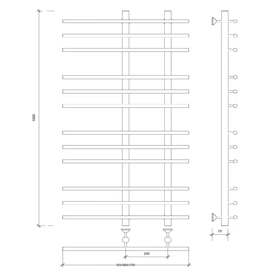 Полотенцесушитель Secado Турин 3  водяной, хром