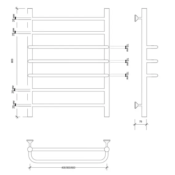 Полотенцесушитель Secado Триест, водяной, хром