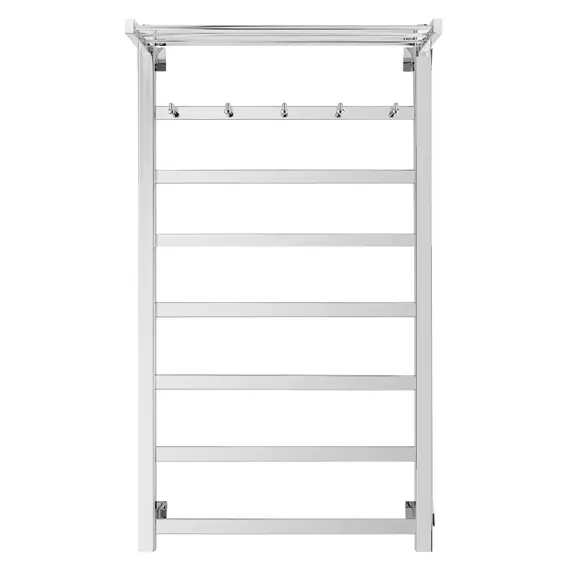 Полотенцесушитель Secado Корсико 1 КСП, с крючками и полочкой, водяной, ЧЕРНЫЙ МАТОВЫЙ