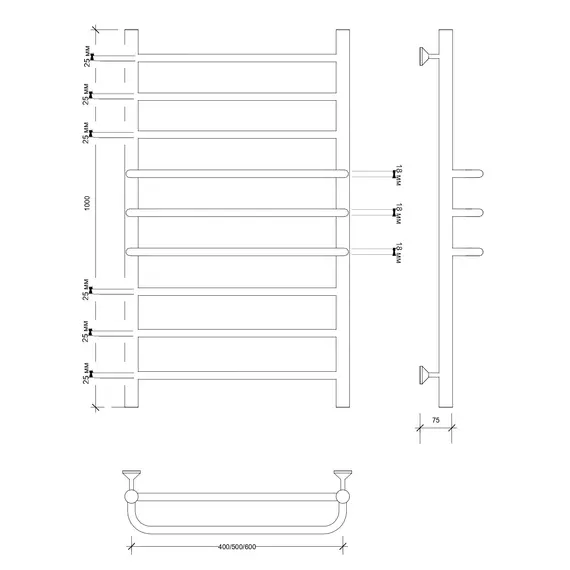 Полотенцесушитель Secado Триест, водяной, хром