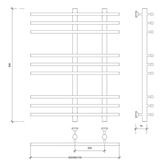 Полотенцесушитель Secado Турин 3  водяной, хром