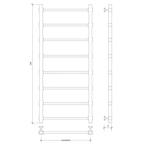 Полотенцесушитель Secado Флоренция 2 , водяной, хром