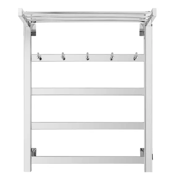 Полотенцесушитель Secado Корсико 1 КСП, с крючками и полочкой, водяной, ЧЕРНЫЙ МАТОВЫЙ