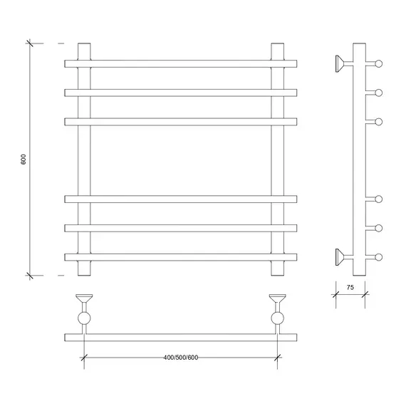 Полотенцесушитель Secado Турин + , водяной, хром
