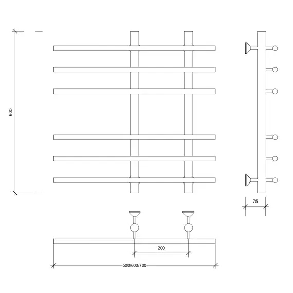 Полотенцесушитель Secado Турин 3  водяной, хром