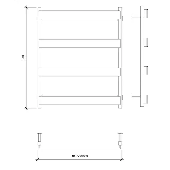Полотенцесушитель Secado Кродо  водяной, ЧЕРНЫЙ МАТОВЫЙ