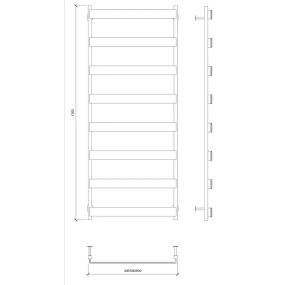Полотенцесушитель Secado Кродо  водяной, ЧЕРНЫЙ МАТОВЫЙ