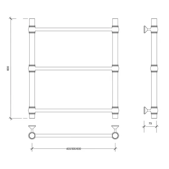 Полотенцесушитель Secado Флоренция 1 , водяной, хром